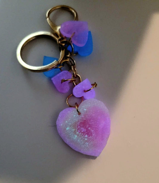 Glow-In-The-Dark Mega Hearts Keychain