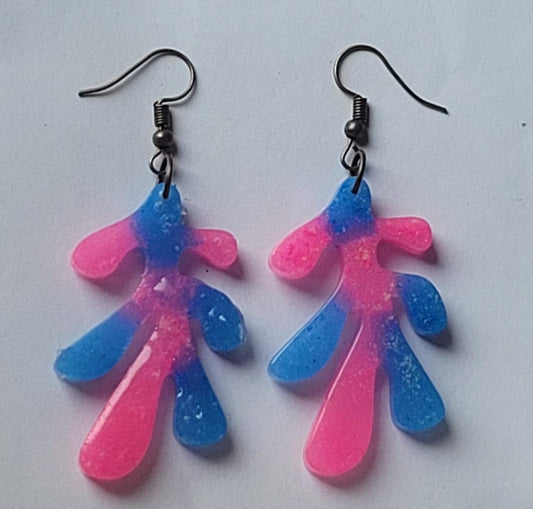 Pink and Blue Glow-In-The-Dark 🌴 Earrings